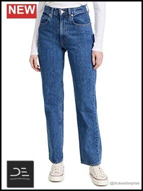 SLVRLAKE High Rise Straight Leg Non-Stretch Denim Jeans
